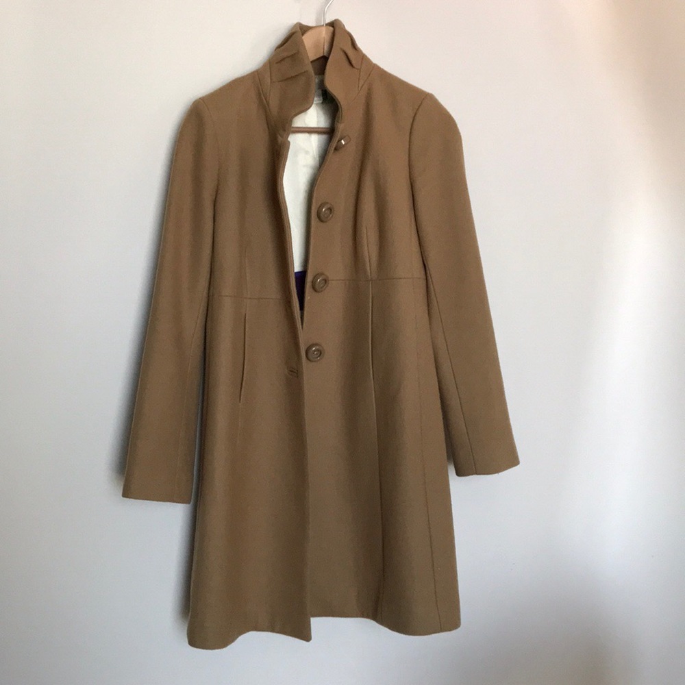 JCrew long coat. Beige size 2